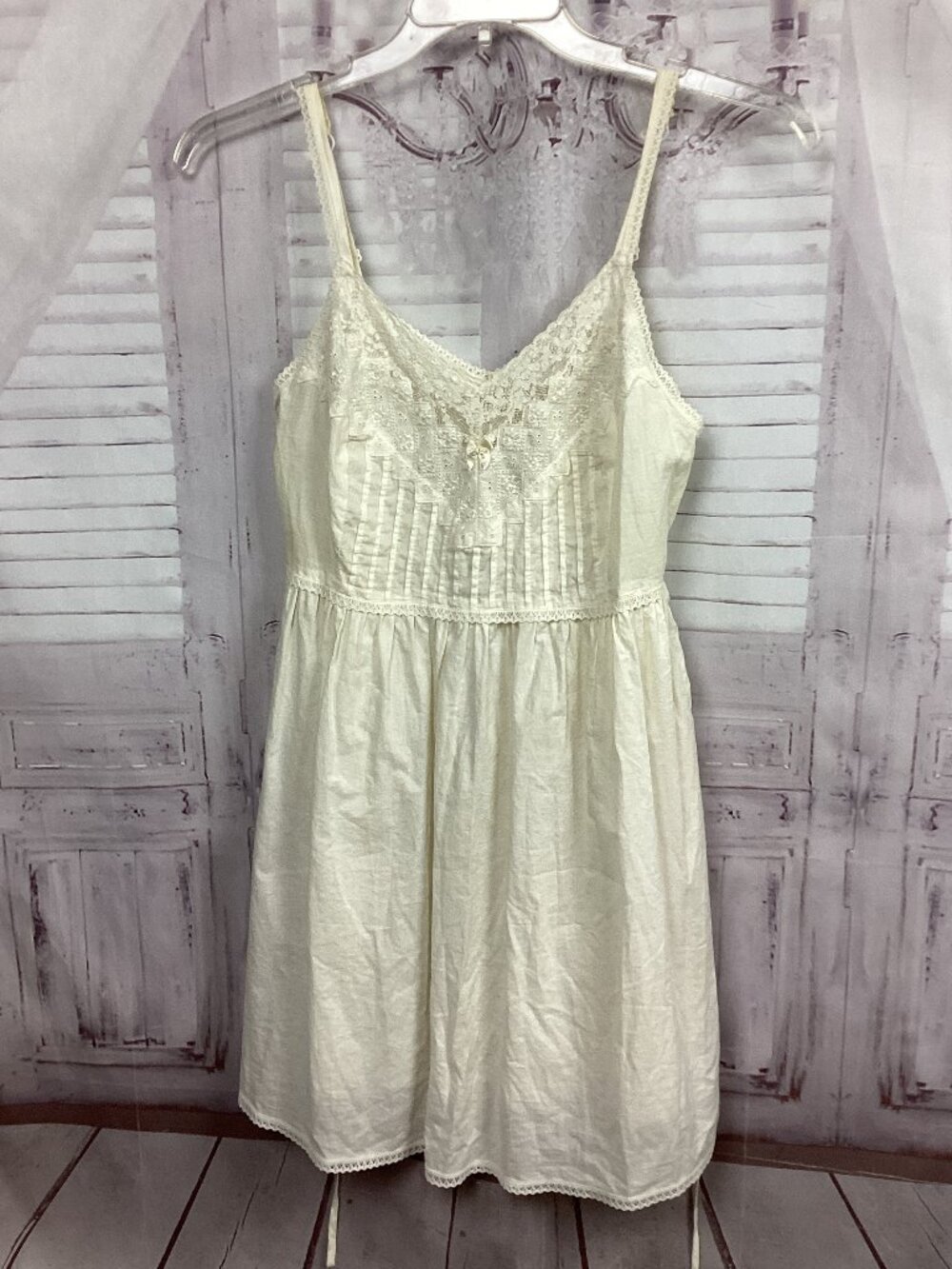 Vintage Victoria's Secret Country Cotton Nightgown Cream Short S